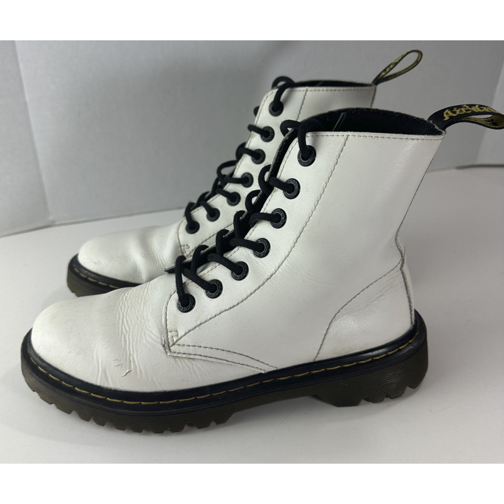 Dr. Martens Luana White Leather Lace Up Combat Ankle Boots AW004 Women’s Size 7 - Picture 12 of 16